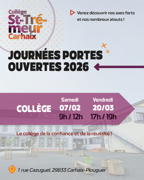 Porte ouvertes – Collège Saint Tremeur – CARHAIX
